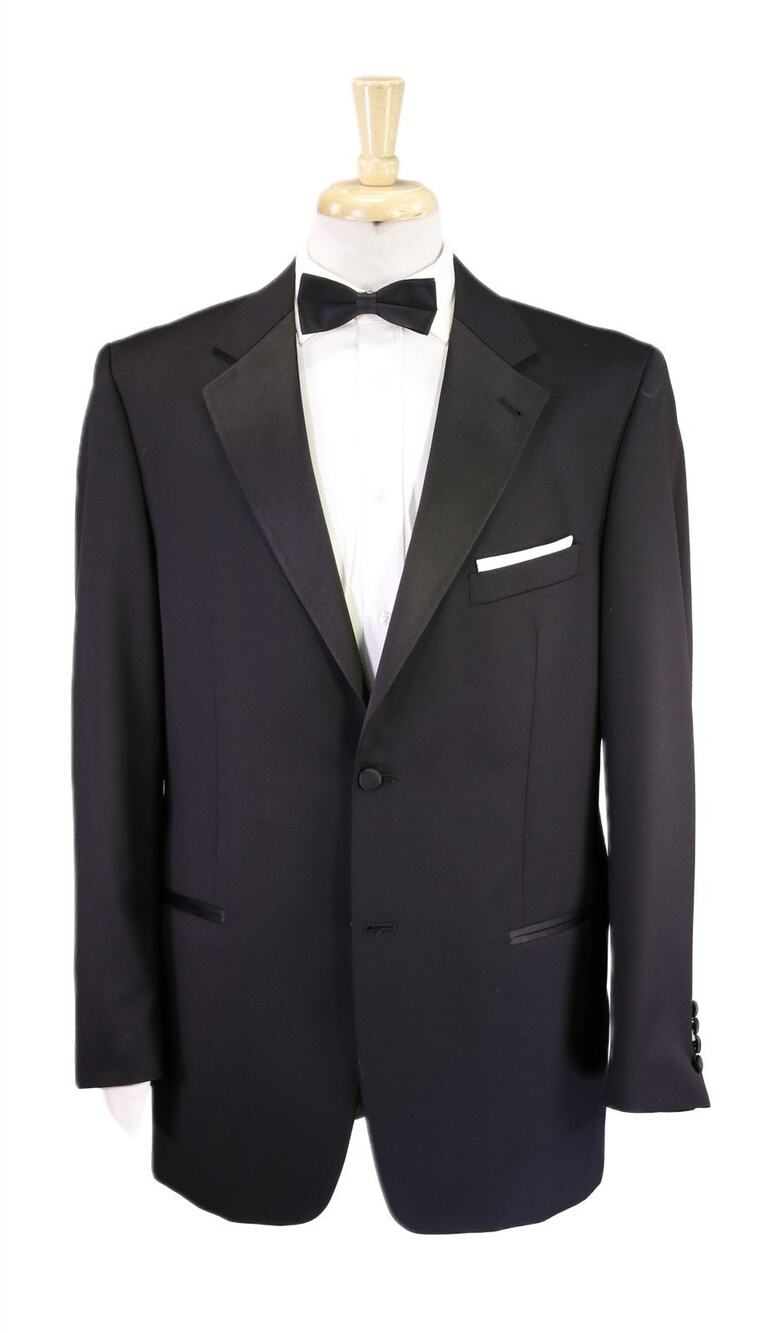 Joseph Abboud Black 2-Btn Notch Lapel Tuxedo Formal Wedding Suit 39R 40R